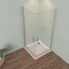LEMMO Eckeinstieg Duschkabine Pendeltür 80*80 cm ESG Glas Produktbild-Vorschau 1