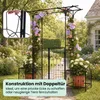 KOMFOTTEU Rosenbogen mit Tür, Gartenbogen aus Metall mit Produktbild-Vorschau 2