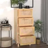 vidaXL Sideboard Braun 40x30x90 cm Massivholz Kiefer und Produktbild-Vorschau 4