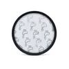 A round air filter with a black rim and a white filter material with a repeating pattern of small gray water faucet icons. Produktbild-Vorschau