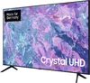 A Samsung Crystal UHD TV is shown from a side-angle on a light gray background. Produktbild-Vorschau
