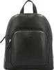A black leather backpack is shown against a white background. Voir les images du produit