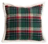 HOMLA Poszewka GRELLA w zieloną kratę z szerpą 45x45 cm Podgląd zdjęcia produktu 1