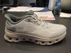 A single Skechers sneaker is placed on a dark desk, with some papers and a bottle of water in the background. Produktbild-Vorschau
