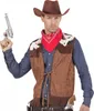 Braune Cowboy Weste mit Fransen im Wildleder Look Größe: Produktbild-Vorschau 1