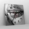 Wanduhr - Quadrat - Glasuhr - Lippen Gesicht weiblich Produktbild-Vorschau 4