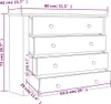 A line drawing diagram of a chest of drawers with dimensions indicated. Náhľad obrázku produktu