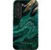 A phone case with an emerald and gold marble pattern. Produktbild-Vorschau