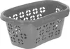 A gray plastic laundry basket with a patterned design and the brand name 'keepeer' visible. Voir les images du produit