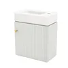 A white bathroom vanity with a sink on top, against a white background. Anteprima dell’immagine prodotto