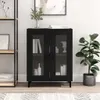 Kredens czarny 69,5x34x90 cm materiał drewnopochodny Podgląd zdjęcia produktu 4