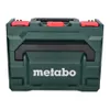 A dark green storage case with red latches and a black handle, featuring the Metabo logo. Produktbild-Vorschau