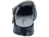 A close-up view of the inside of a black clog shoe, showing the insole with branding. Produktbild-Vorschau