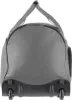 A close-up view of the bottom and back of a gray rolling duffel bag. Náhľad obrázku produktu