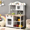 COSTWAY Kinderküche Holz, Kinder Spielküche mit Zubehör, Produktbild-Vorschau 2