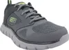 A close-up, studio shot of a single gray Skechers athletic shoe against a white background. Anteprima dell’immagine prodotto