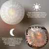 A collage showing a white paper star lantern from different angles and with descriptive text. Podgląd zdjęcia produktu