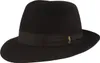 Borsalino klassischer Biber-Haarfilzhut Fedora in schwarz