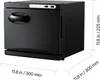 A black towel warmer with dimensions indicated by measurement lines and text. Anteprima dell’immagine prodotto