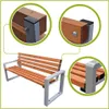 Moderne Bank aus Holz und Stahl, mit Rückenlehne, Braun, Produktbild-Vorschau 9