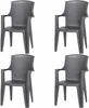 PROGARDEN Eden SET 4x Stapelsessel anthrazit Kunststoff Produktbild-Vorschau 1