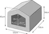 A diagram of a dog house with dimensions indicated by arrows and text. Náhled obrázku produktu