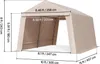 A diagram showing the dimensions of a beige storage tent. Anteprima dell’immagine prodotto