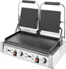 A professional studio shot of a commercial-grade panini press with its lid open. Náhled obrázku produktu