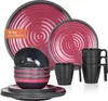 Melamin Camping Geschirr Set 4 Personen Stone Red + 4 Produktbild-Vorschau 1
