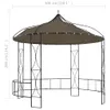vidaXL Pavillon 300x290 cm Taupe Rond Voir les images du produit 5