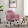 vidaXL Schaukelstuhl Rosa Samt Produktbild-Vorschau 2