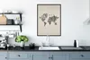 MuchoWow® Gerahmtes Poster Weltkarte - Holz - Regal 60x80 Produktbild-Vorschau 3