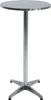 A silver bar table with a round top and a four-legged base. Produktbild-Vorschau