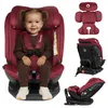 A child is sitting in a car seat, with other views of the car seat shown separately. Voir les images du produit