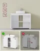 A bathroom vanity with a sink, shown with installation instructions. Produktbild-Vorschau