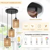 Lampada da tavolo a sospensione in rattan 3 fiamme lampada Anteprima dell’immagine prodotto 2