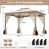 Altánok COSTWAY 3x3,6 m, záhradný altánok so 4 vrecami na Náhľad obrázku produktu 3