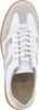 A top-down view of a white and gray sneaker with white laces. Produktbild-Vorschau