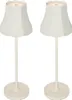 Set mit 2 Retro Tischleuchten CremeWeiß wiederaufladbar Produktbild-Vorschau 1