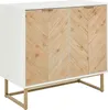 BELIANI Sideboard Weiß und helles Holz MDF Holzfurnier 2 Produktbild-Vorschau 1