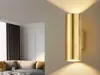 Trendige LED Wandleuchte in gold foliert 16,5cm Ø6cm, Up & Produktbild-Vorschau 5