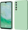A product image showing a phone case for a Huawei P30 in turquoise, displayed from the front and back. Produktbild-Vorschau