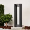 Lucande LED-Sockelleuchte Dylen, grau, Metall, 50cm, IP65 Produktbild-Vorschau 3