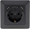 MILOS USB Steckdose 250V/16A, Anthrazit Grau Produktbild-Vorschau 2