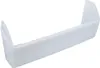 A white plastic refrigerator door shelf is shown against a white background. Produktbild-Vorschau