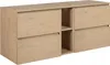 A light brown wooden cabinet with two drawers on the left and two drawers on the right, separated by two open shelves in the middle. Náhled obrázku produktu