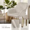 Chaise MARILYN en velours matelassé - taupe/or, Lot de 4 Voir les images du produit 4