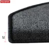 A close-up view of a dark grey carpeted stair mat with a black binding, showing a measurement of 3.5 cm. Produktbild-Vorschau