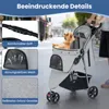 COSTWAY skládací kočárek pro psy, kočárek pro psy do 15 kg, Náhled obrázku produktu 6
