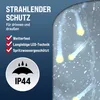 Marketing image for LED string lights, highlighting weather resistance and IP44 rating. Anteprima dell’immagine prodotto